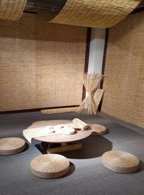 芦苇子装饰复古草编隔断卷竹帘日式窗帘帘遮阳遮48016帘门光帘墙