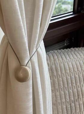 ins磁现代33853简客约多色吸绑带窗帘猫眼磁吸磁铁室绑带卧厅纱帘