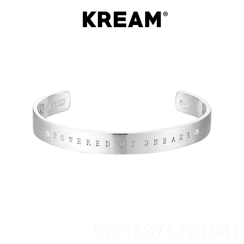 高档KREAM 原创g 通体S925纯镯银slan手男女嘻o哈同款 开口可调节
