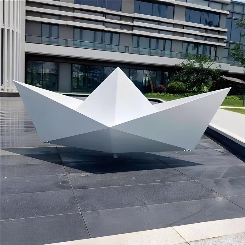 不锈钢折纸船雕塑地产水池水景金属铁艺抽象售楼处装饰品摆件,家居饰品,户外/庭院摆件,淘宝优惠券,粉丝福利购,淘宝优惠卷