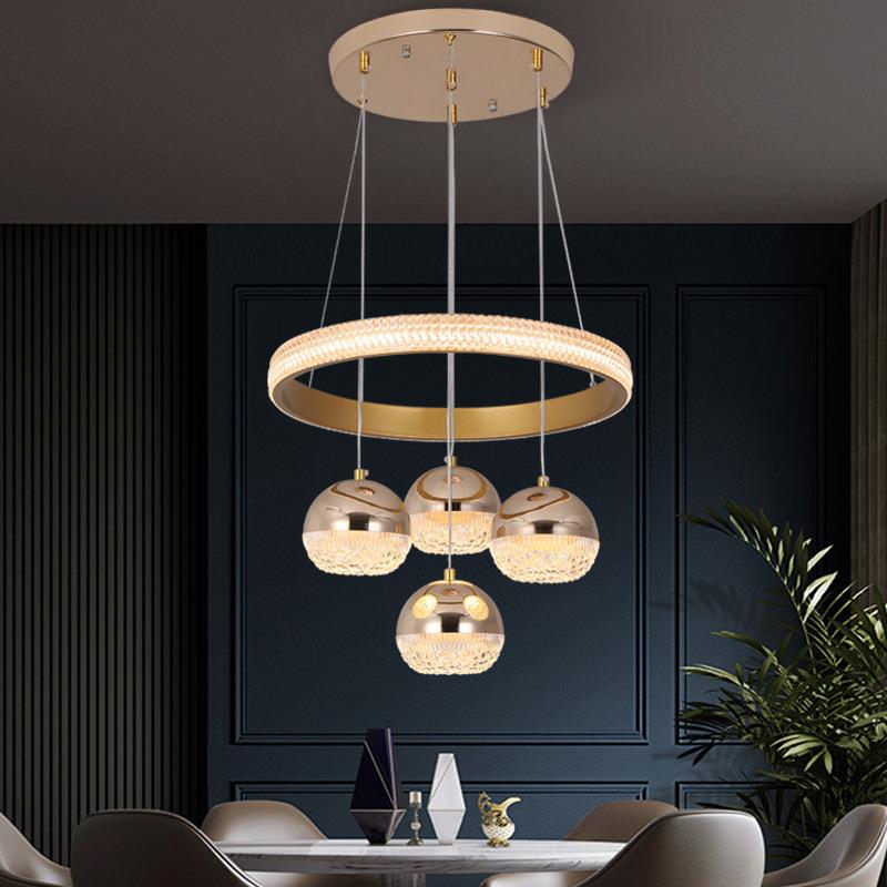 餐厅吊202灯2年新款轻奢极简现代简约大气网红金色饭厅灯餐桌灯具