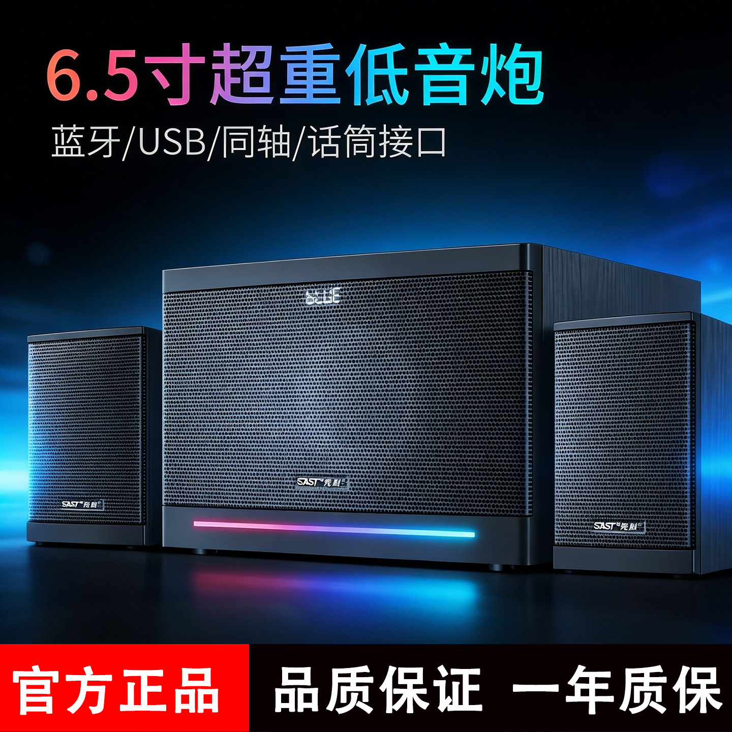 先科电脑音响台式家用电视机K歌蓝牙USB超重低音炮大音量有源音箱