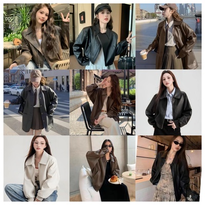 ZD 2025新款皮衣外套女短款春秋宽松休闲百搭夹克上衣