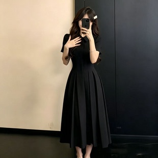 CC2026夏季法式绝美连衣裙女气质收腰长裙茶歇裙