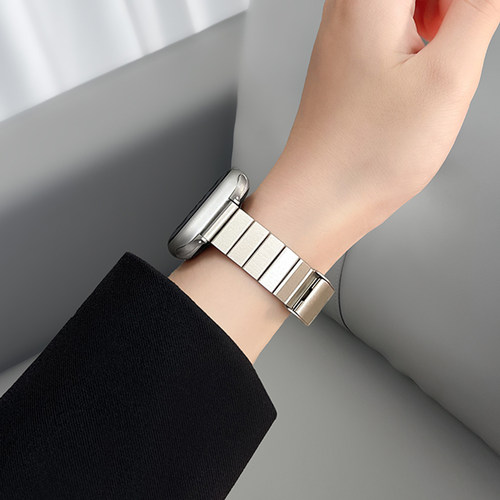 适用iwatchS9竹节高级金属手表带