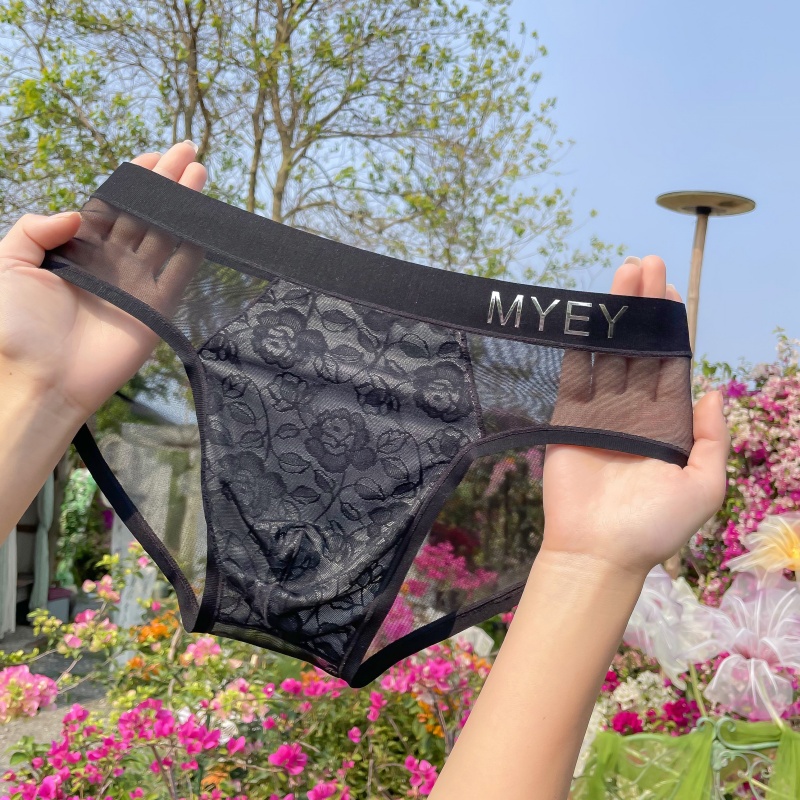 媚钰网纱蕾丝男士三角裤