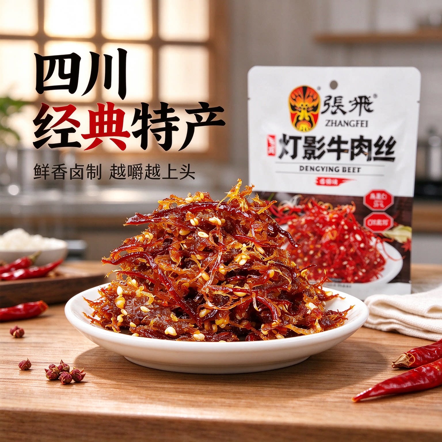 四川张飞牛肉灯影牛肉丝81g袋装
