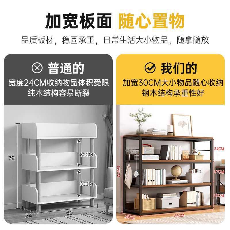 书架置物架落地理客厅家用桌收纳架简易阅读架简约书书柜储XRL整