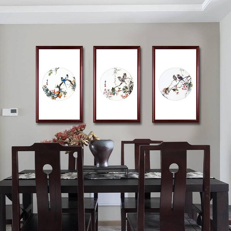 ? 纯手工苏州刺绣画1-4苏绣成品挂画装饰玄关客厅颜伯龙花图片