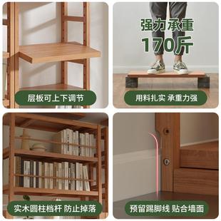 厅书体架置物架落地家用儿童书柜实木满墙客OIV隔断层收纳多柜一