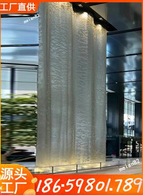 金属网水帘流水墙不锈钢瀑布水帘背景墙水波纹流水屏风钢网水幕墙
