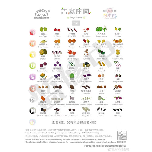 现货 JYKYS 水果庄园B版 微缩水果蔬菜迷你微缩食玩微缩场景散件2