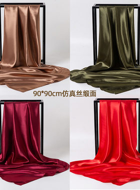 大方巾春秋单色头巾围巾缎面丝巾女韩国百搭职业装饰文艺领巾韩版