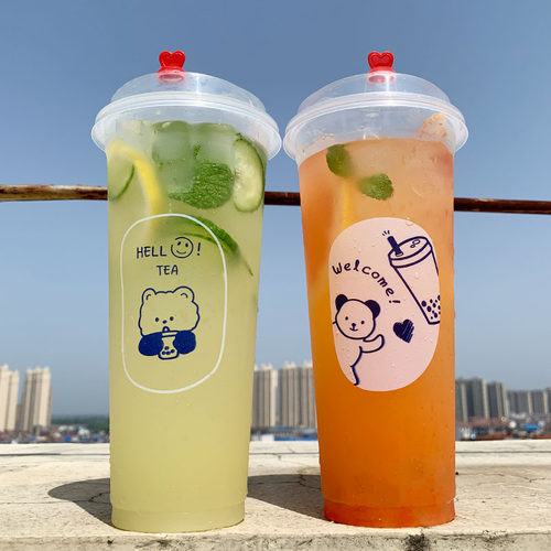 1000只塑料奶茶杯一次性奶茶熊