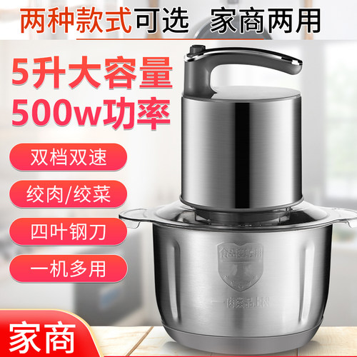 龙德利绞肉机家用电动不锈钢小型碎肉馅搅拌机多功能打蒜泥蒜蓉器