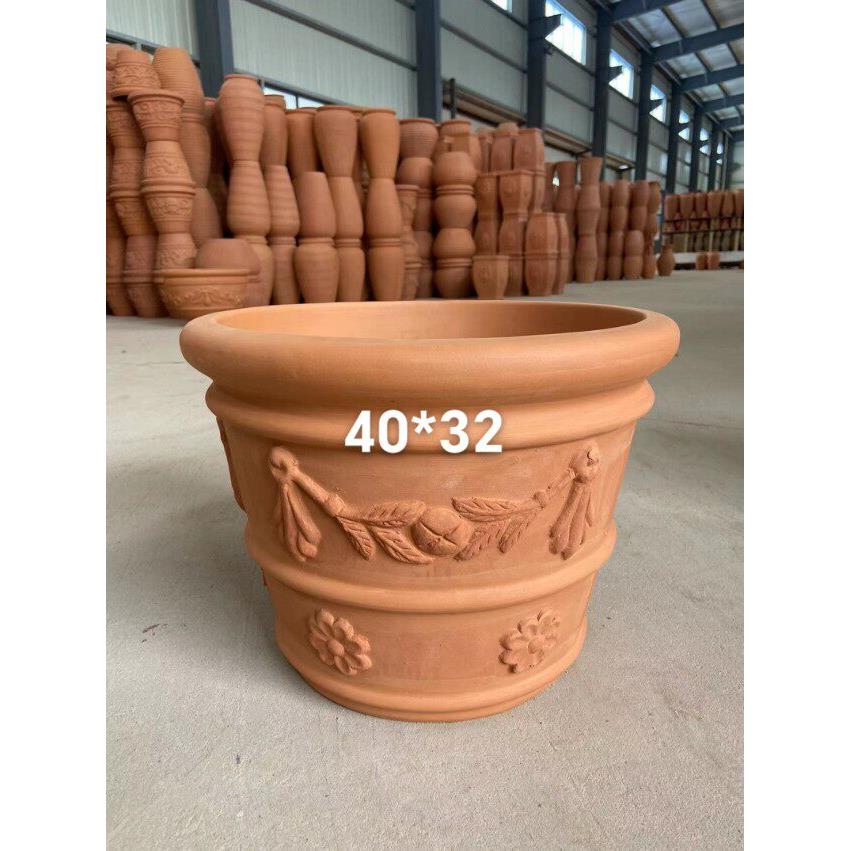 新品外贸出口个性花瓶红陶花盆多肉花盆粗土陶室外花盆景观陶罐