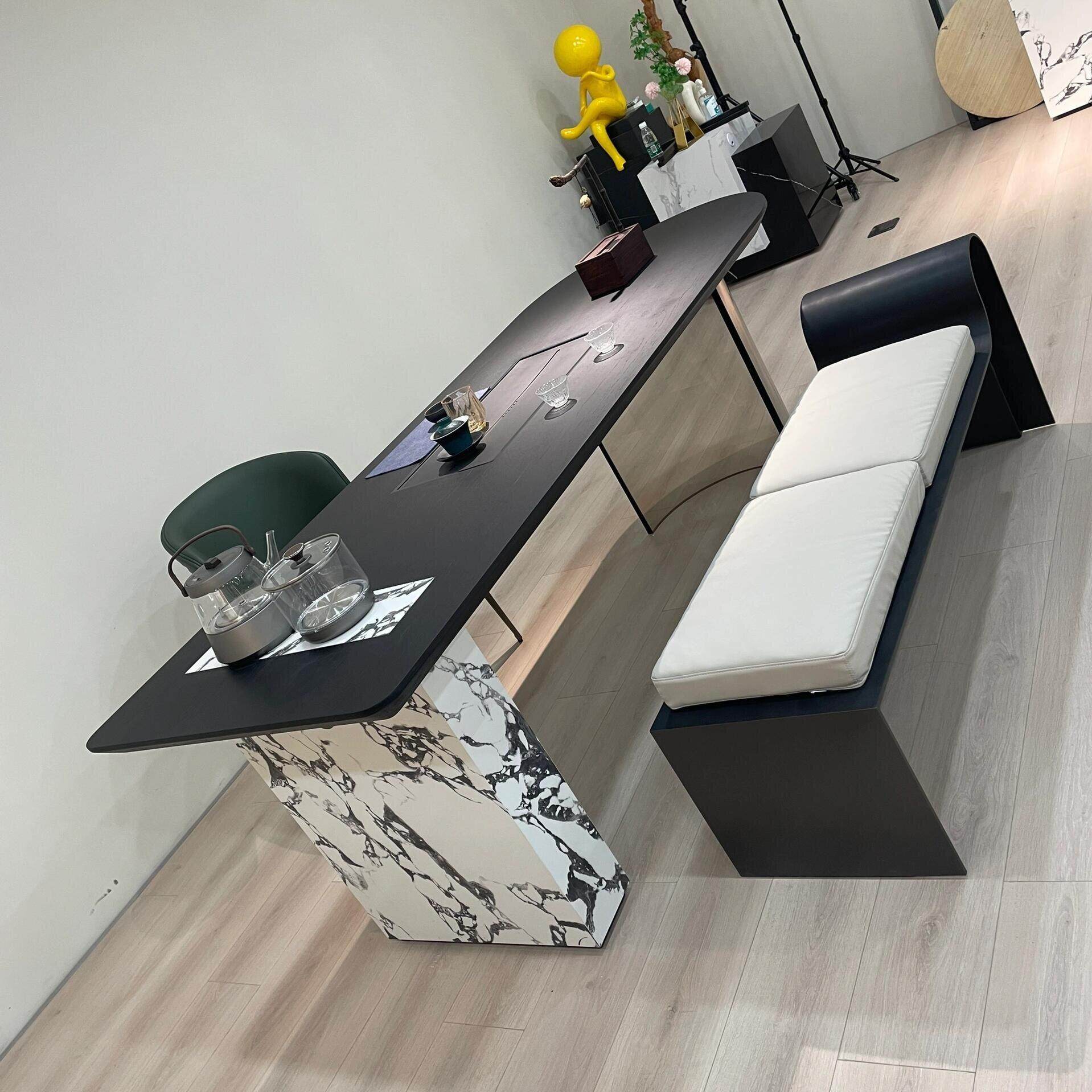 新中式实木茶桌椅组合家用客厅黑胡桃木茶台压克力悬浮岩板泡茶桌,住宅家具,家用茶台/茶桌,淘宝优惠券,粉丝福利购,淘宝优惠卷