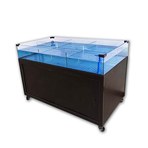 海鲜鱼缸饭店超市专用贝类小龙虾罗氏水产移动海鲜池商用制冷一体