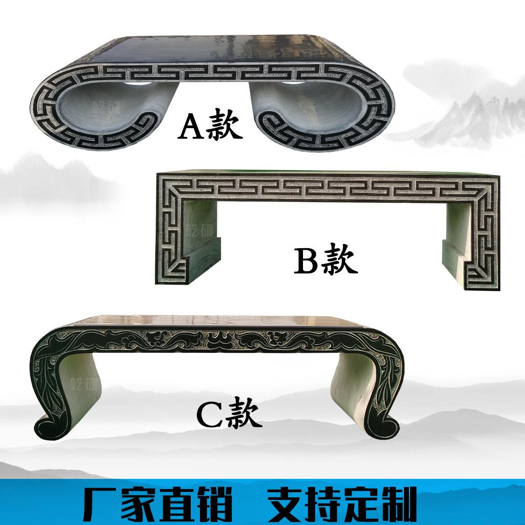 石雕盆景台花架青石覆古花盆长底座镂空石墩石凳茶台庭院别墅摆件