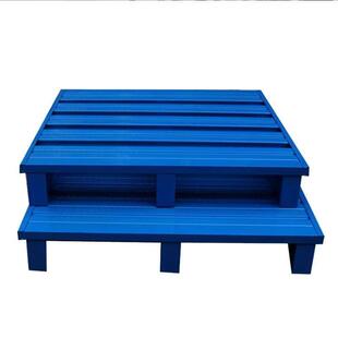 钢制托盘货物码垛周转金属铁卡板四面进叉双面托盘立体叉车铁托盘