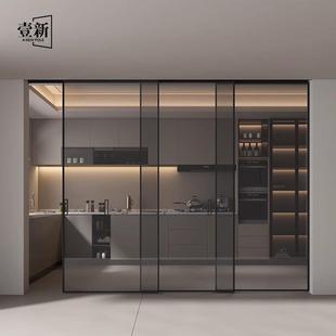 极简12MM玻璃推拉门移门吊轨门两联动三联动门厨房门卧室门阳台门