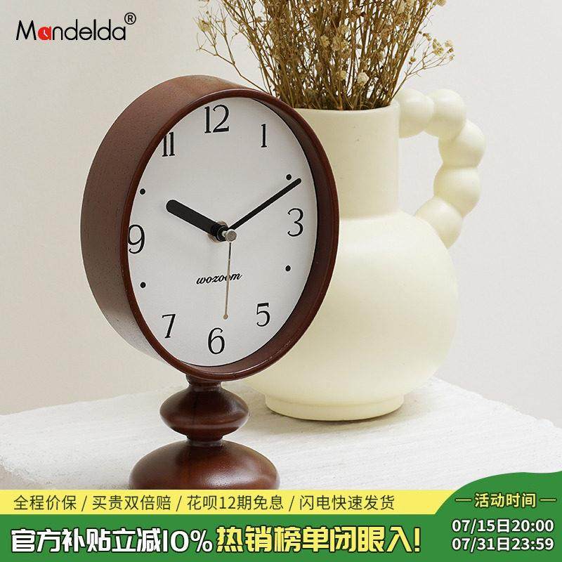 Mandelda简约覆古时钟摆件家居入户玄关创意桌面座钟表轻奢装饰品,家居饰品,桌面摆件,淘宝优惠券,粉丝福利购,淘宝优惠卷