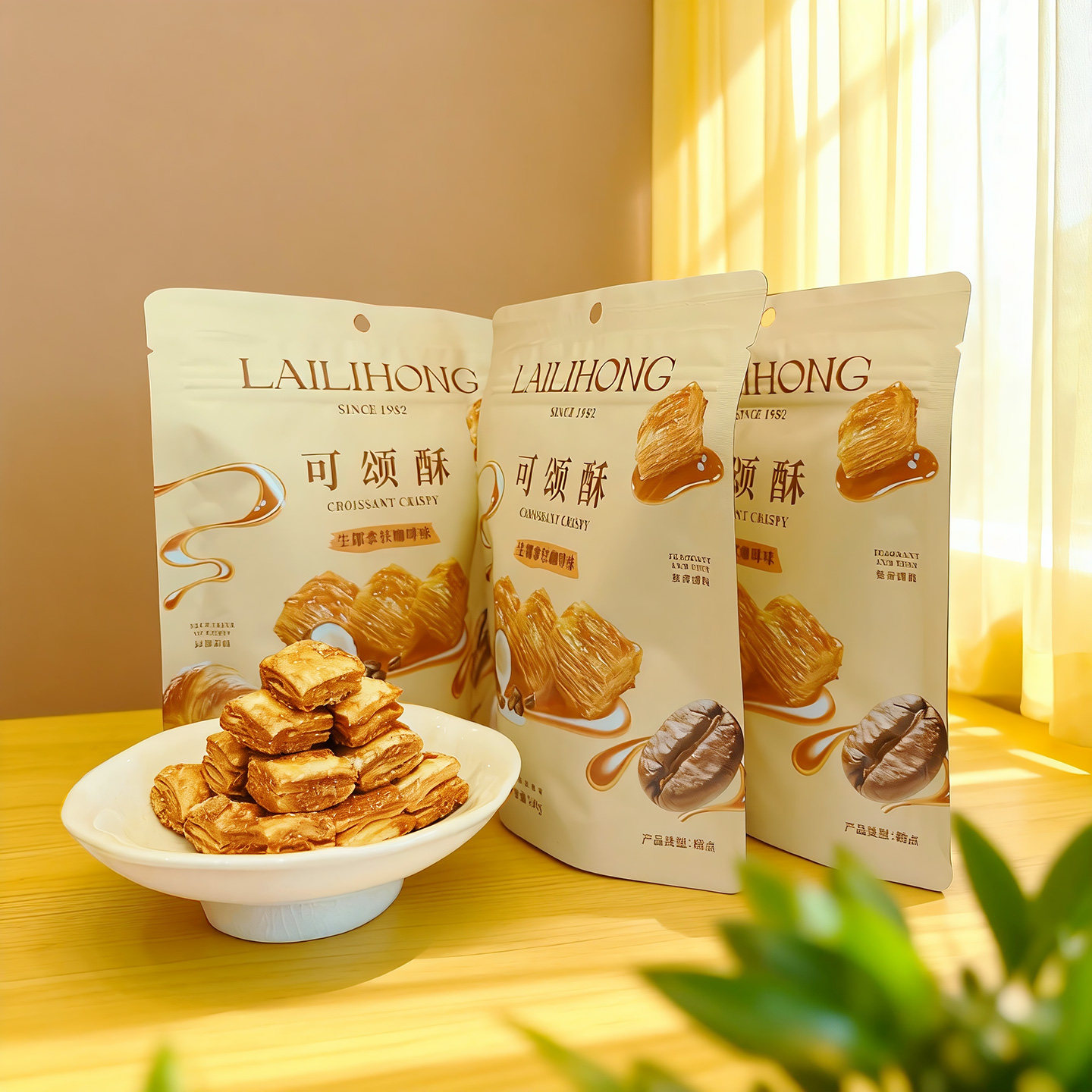 【来利洪】可颂酥海盐焦糖味酥性饼干烘焙零食休闲解馋食品旗舰店