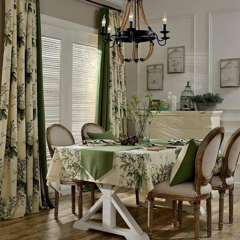 美式轻奢棉麻布艺桌布西餐厅酒店派对会议防水桌旗绿色茶几布定制