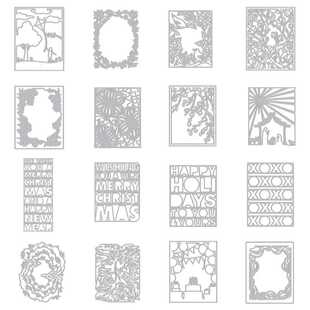 16款各种矩形背景板切割刀模cutting dies scrapbooking压花刀模