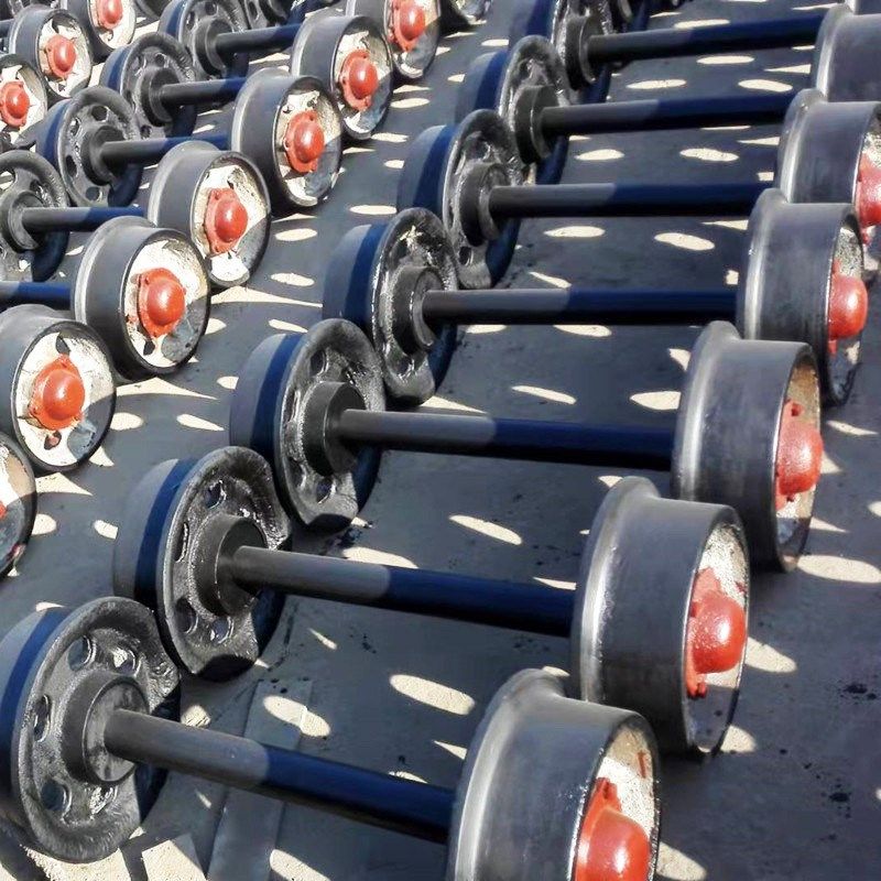 煤矿矿车轮对 直径20p0mm翻斗式轨道轮实心轮子小型矿用平板窑车