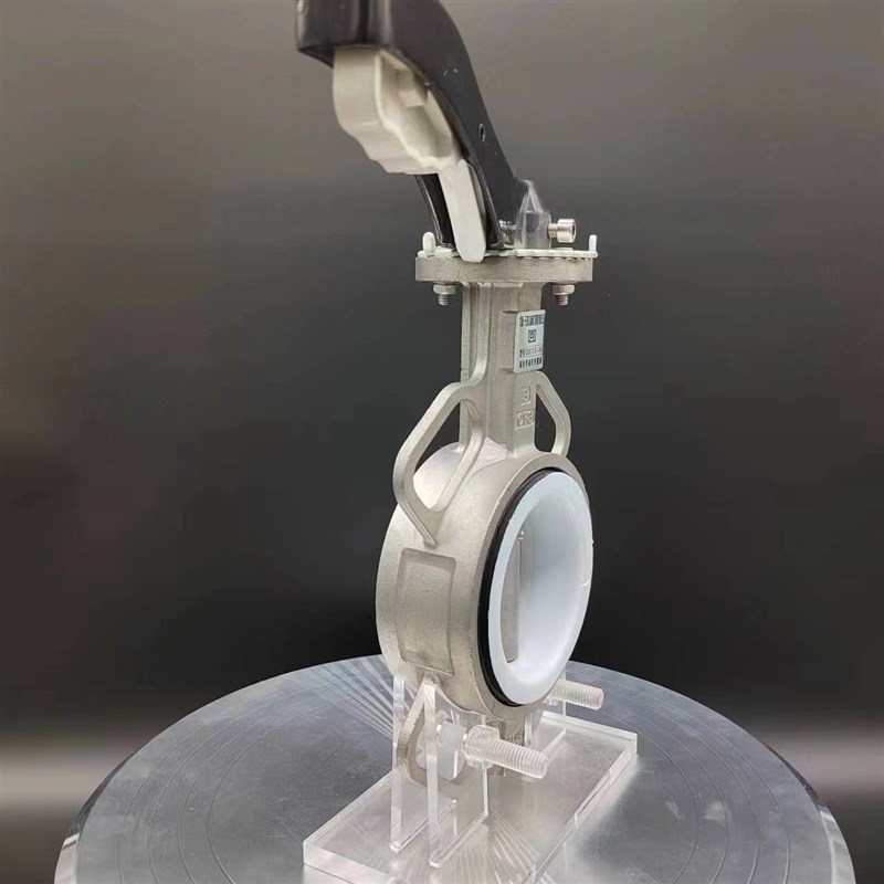 D71F-16P   手柄不锈钢阀体中线对夹蝶阀  304体3T16板 聚四氟乙