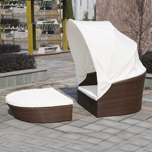 TFZ-STC-室外藤花园椅阳台躺泳池沙滩床藤家具编户外躺休闲庭院太