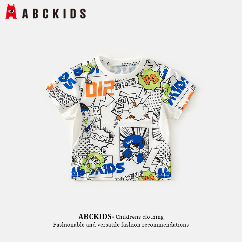 abckids童装纯棉短袖t恤男童夏季