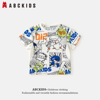 abckids童装男童夏季T恤儿童2025新款夏天卡通吸汗速干小宝宝短袖