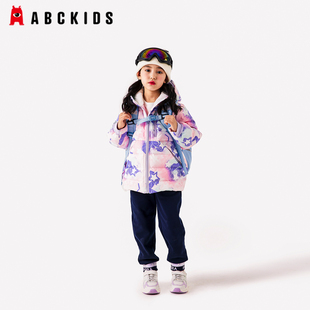 abckids童装女童羽绒服外套2026冬装新款韩版加厚白鸭绒儿童上衣