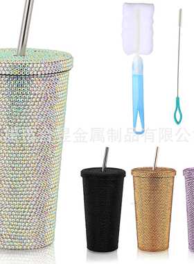 16.9 OZ Bling Reusable Water Bottle Coffee Tumbler Rhineston