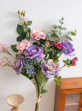 烟屿飞帆手札仿真花装饰婚庆手捧花束墙饰墙挂跨境设计CF02147