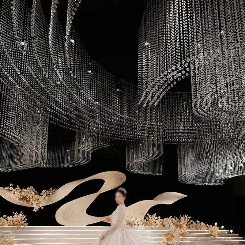 ?jh婚庆水晶珠帘珠串珠链子吊顶布置婚礼装饰用品挂帘菠萝珠门帘