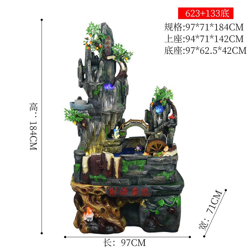 假山流水喷泉客厅摆件庭院家w居装饰品创意加湿器盆景造景厂家