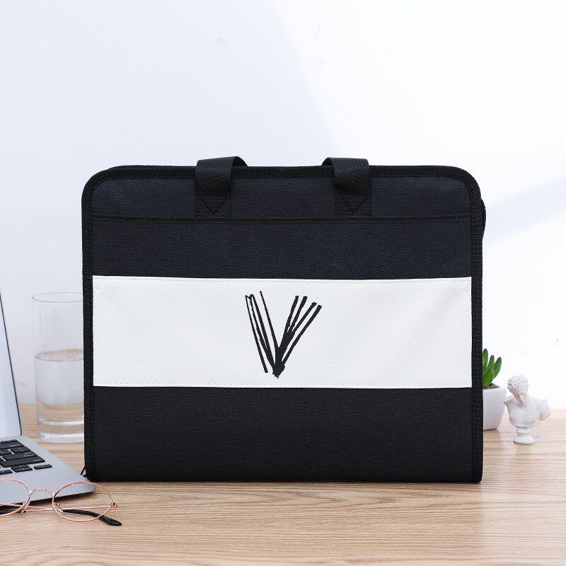 文件袋a4帆布手风琴包文件夹多层学生用手M提资料册初中生大容量