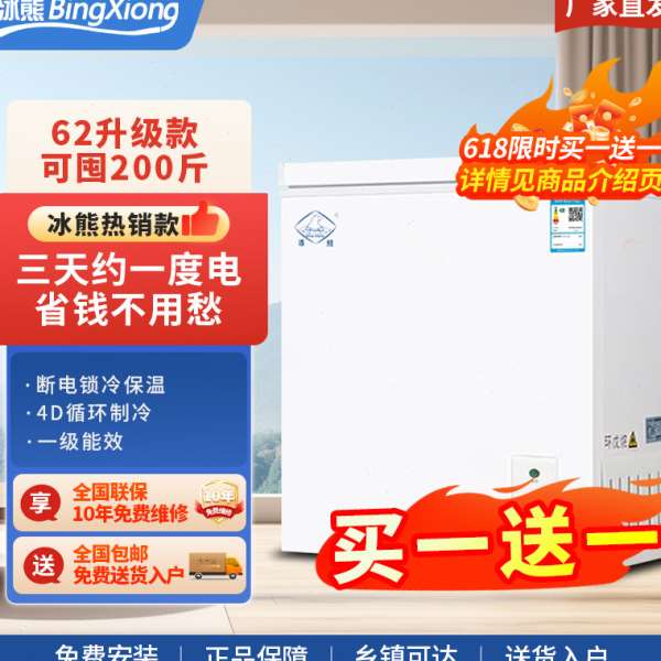 小型冰熊电两用租房无霜冰柜家用冷冻小冰柜冷藏保鲜省