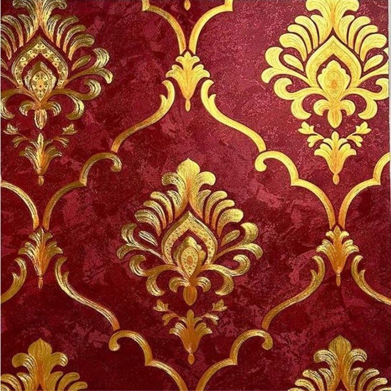 刷胶款3D欧式壁纸背景墙奢华酒店客厅N复古花纹防水PVC墙纸,家装主材,PVC墙纸,淘宝优惠券,粉丝福利购,淘宝优惠卷