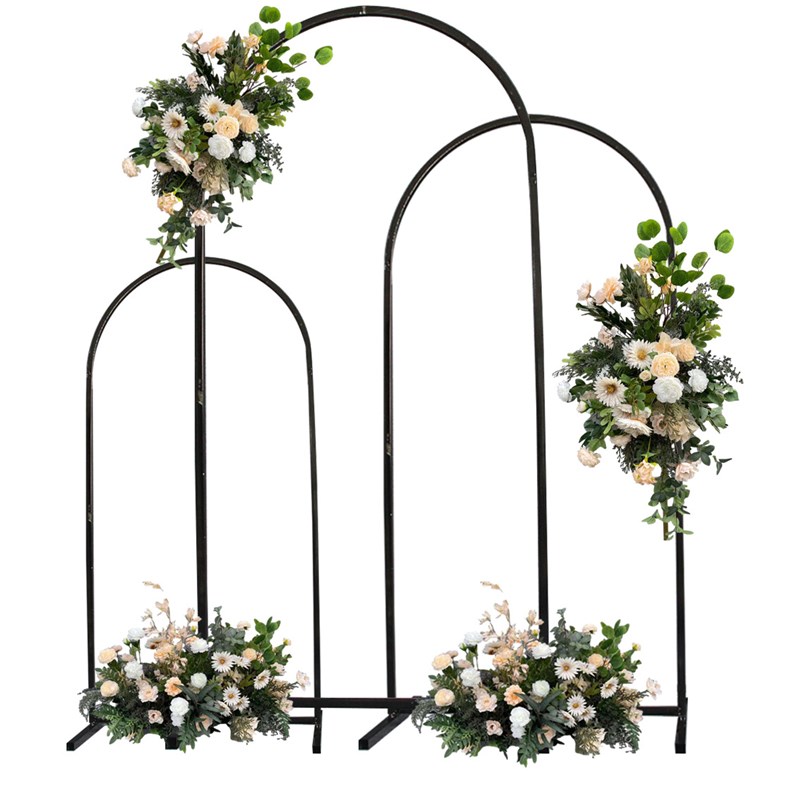 新款婚庆道具铁艺单管拱形拱x门舞台背景迎宾摆件室外婚礼装饰屏