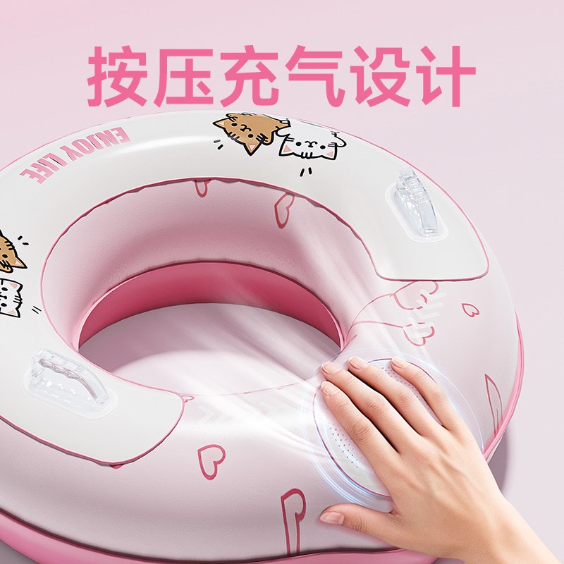 儿童游泳圈3岁以上宝宝趴圈腋下圈成人加大厚防侧翻按压充气泳圈
