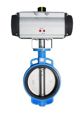 D671X-10C气动软密封对夹式蝶阀单向垂直板式球墨铸铁气动蝶阀