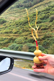 车载摆件趣味精美手作竹子龙头葫芦吐烟空心香平安定乾坤摆件