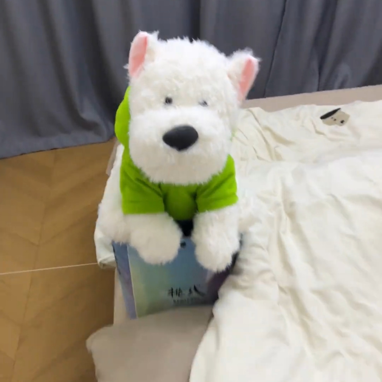 穿衣西高地毛绒小狗新款可爱情侣书公仔七夕送女友狗狗玩偶