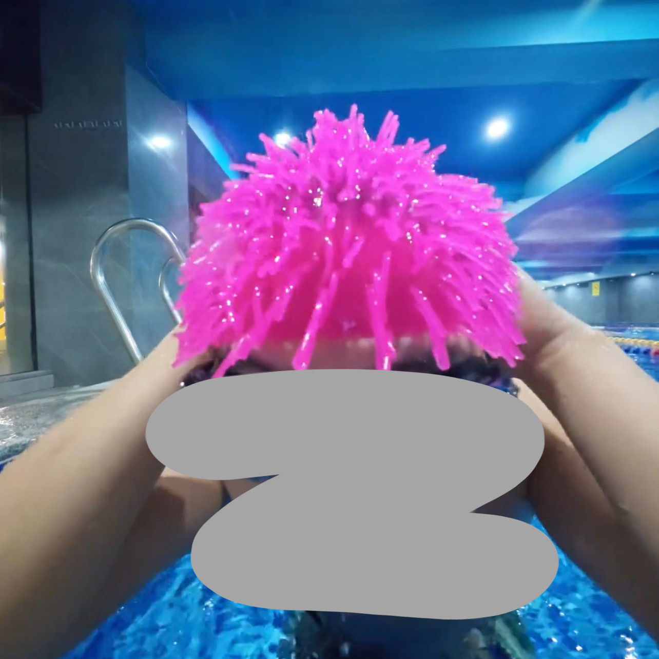 耐磨抽象个性毛毛球泳帽刺刺球搞怪泳帽防水帽子男女游泳专用帽