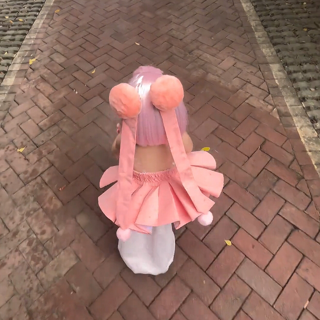 百变库洛cos服女童可爱甜美套装儿童阔腿裤两件套樱花裙子