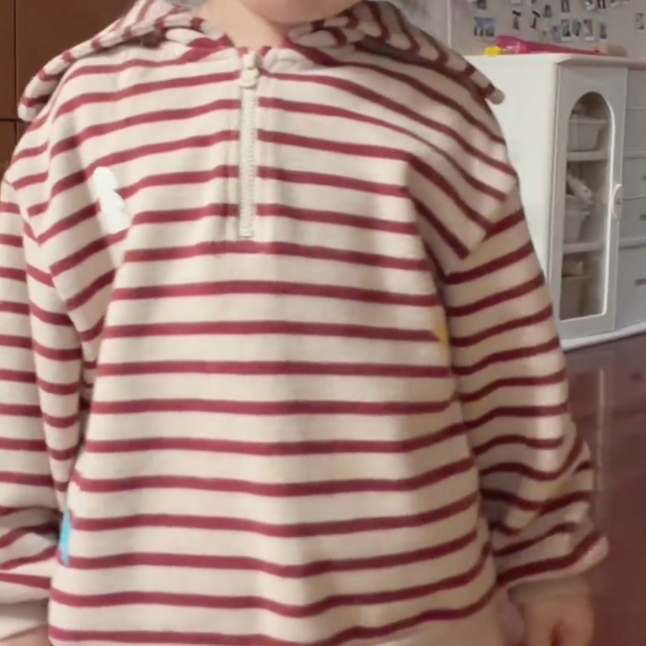 枣红色可爱套装秋季儿童卫衣男女童裤子洋气条纹海军领童装上衣